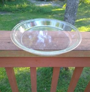 Vintage Pyrex 210 Pie Plate Clear Glass Flat Rim